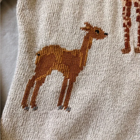 Marisa Christina Beige Animal Safari Cardigan Natural Fibers Cotton & Linen - Picture 4 of 10